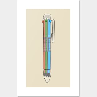 Vintage Retro Multi Color Pen Posters and Art